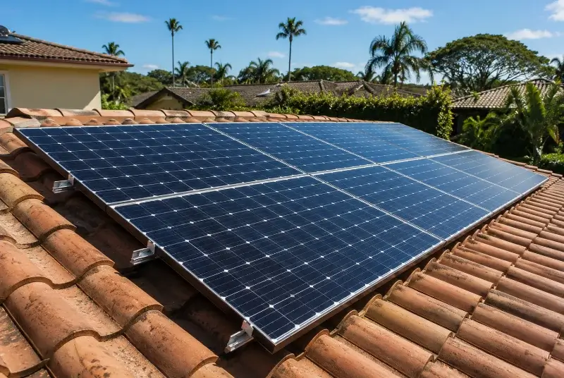 Installation de panneaux solaires aux Gonds
